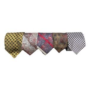 Geoffrey Beene/VanHeusen and others Assorted Pattern Lot of 5 Silk Tie Set